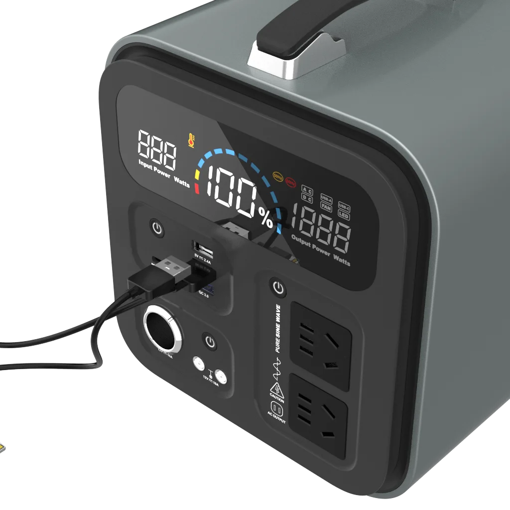 Solar Generator 500W Portable Power Station Outdoor Phone Laptop Charger Power Supply Off-grid Emergency Battery AC/DC PD60W