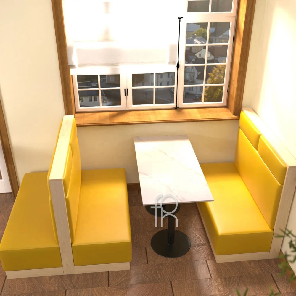 Modern interior design yellow cafe chairs and tables set coffee shop furniture