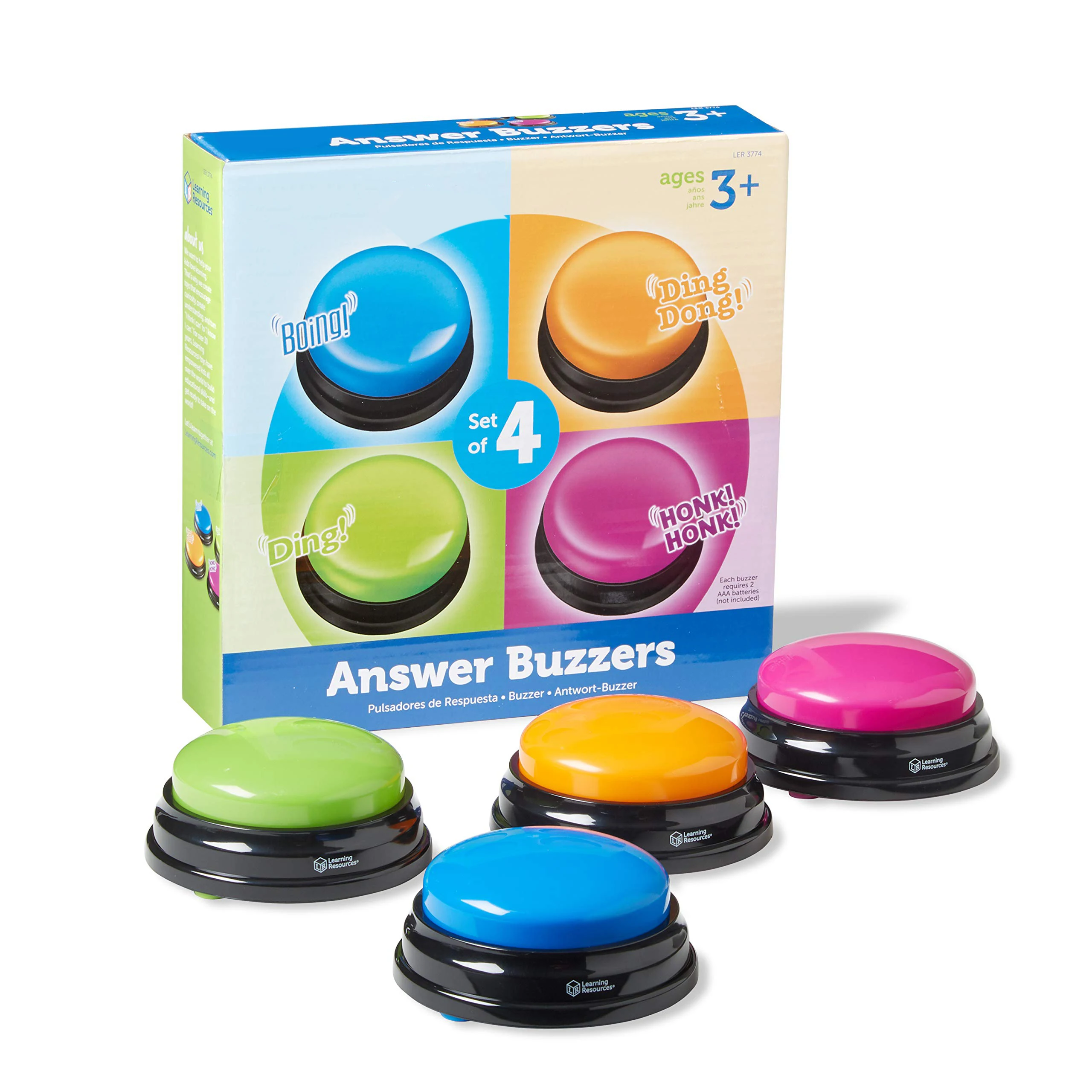 Answer Buzzers  Set of 4 Assorted Colored Buzzers Game Show Buzzers
