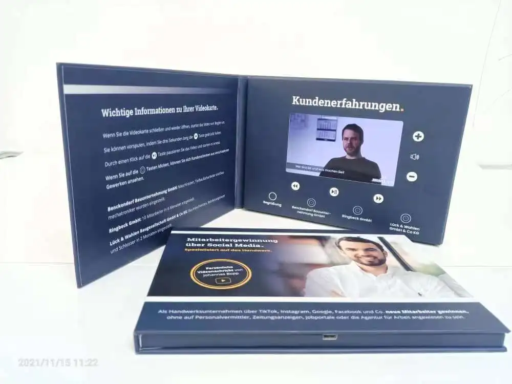 Golden Supplier a5 Digital Video Business Card Book 5 Inch Lcd Advertising Video Brochure Card Video Album for Advertising