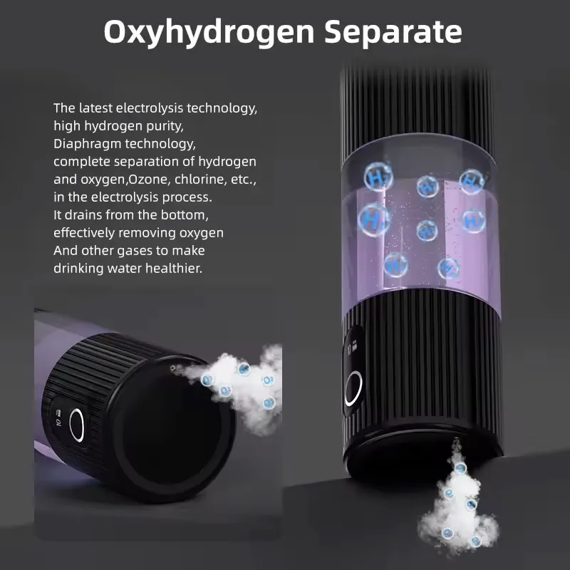 Moneng Fashion Design 3000ppb 6000ppb SPE PEM Hydrogen Water Bottle Generator 230ml Smart Portable Hydrogen Water