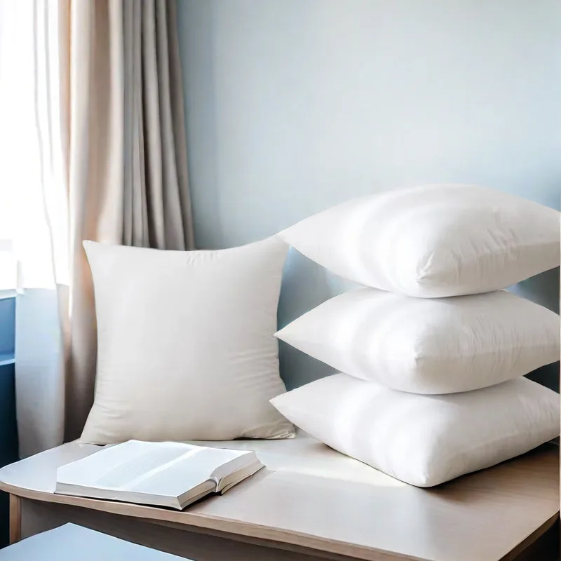 Hypoallergenic Throw Pillow Decorative Insert Square 100% Duck Feather Filled Bed and Couch Pillows Indoor Decorative Pillows