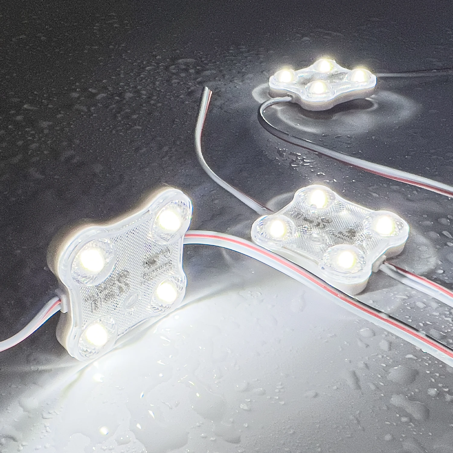 dc12V 5 years warranty two three four leds white 6500k samsung chip smd 2835 lens led modules for signage