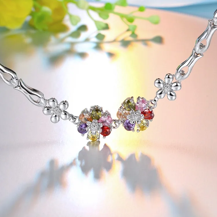 Zircon Hot Sale Colorful Platinum Hypoallergenic Women Bracelet