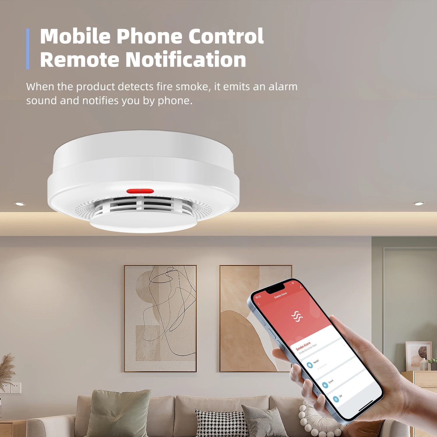 2023 Newest Design Wireless WIFI Fire Detection and Alarm System Support Tuya APP Smoke Sensor Home Alarm System
