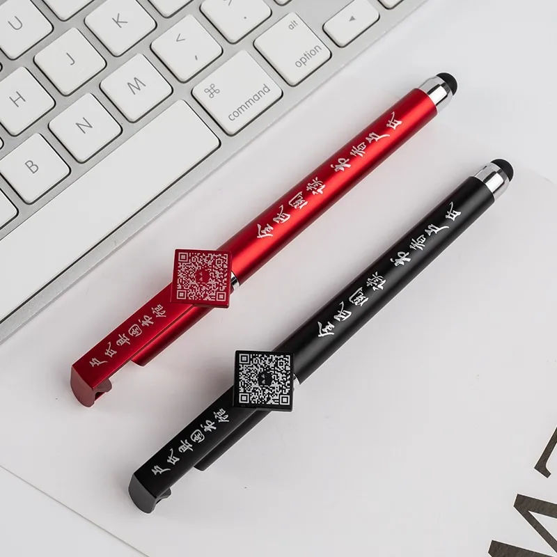 Wholesale Multi functional Neutral Pen Touchscreen Phone Stand Ballpoint Pen Customized QR Code Logo Promotional Pen