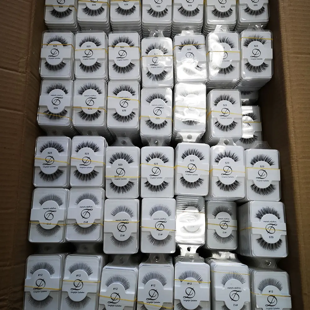 
Wholesale 3d strip lashes Demi Wispies 100% 747 Human Hair False Eyelashes silk synthetic eyelashes 