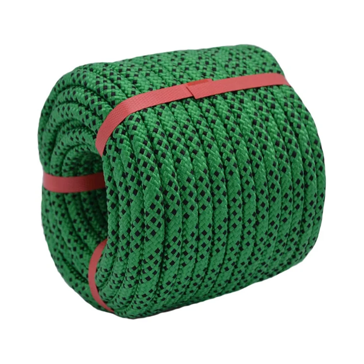 Custom 10mm 12mm 14mm 16mm 18mm Outdoor Dynamic Rock Mountaineering Climbing Nylon Rope Braided Safety Ropes