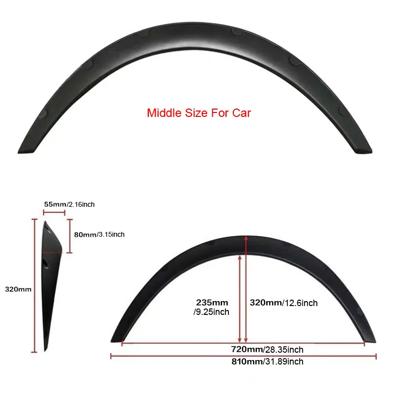 Original Factory Universal Car Motors Parts Side Vent Fenders, PP Material for General Wheel Brows Universal Car Fender NiceLook