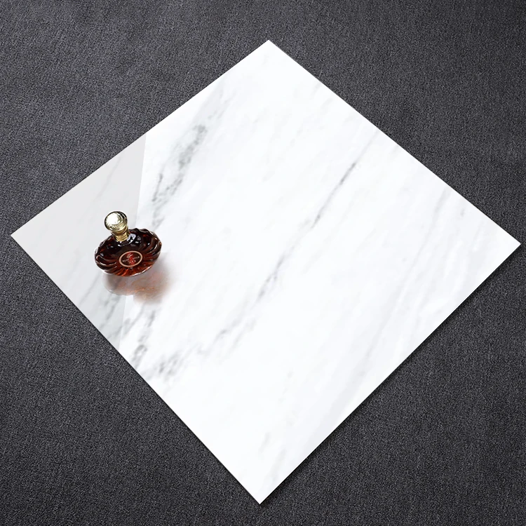 China Marble Surface Full Body Carrara White 600x600 Home Interior Porcelain Glazed Polished Floor Tiles Vitrified Square Tile