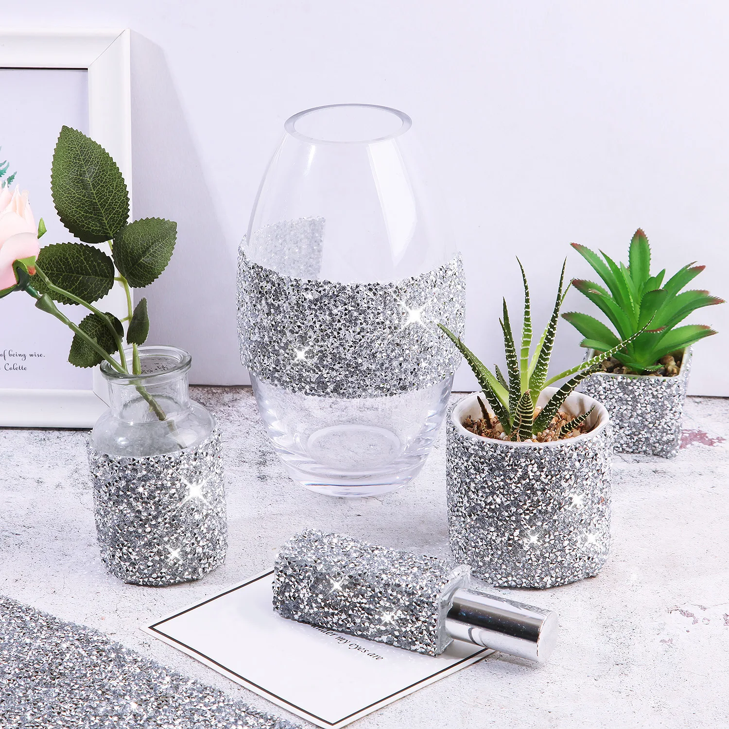  AIRHINE Bling Crystal Resin Rhinestones Sticker