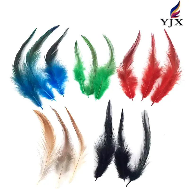 Wholesale Saddle Hackle Black Rooster Feather for Crafts Natural Pheasant Neck Feathers DIY Pendant Earrings Dream Catcher