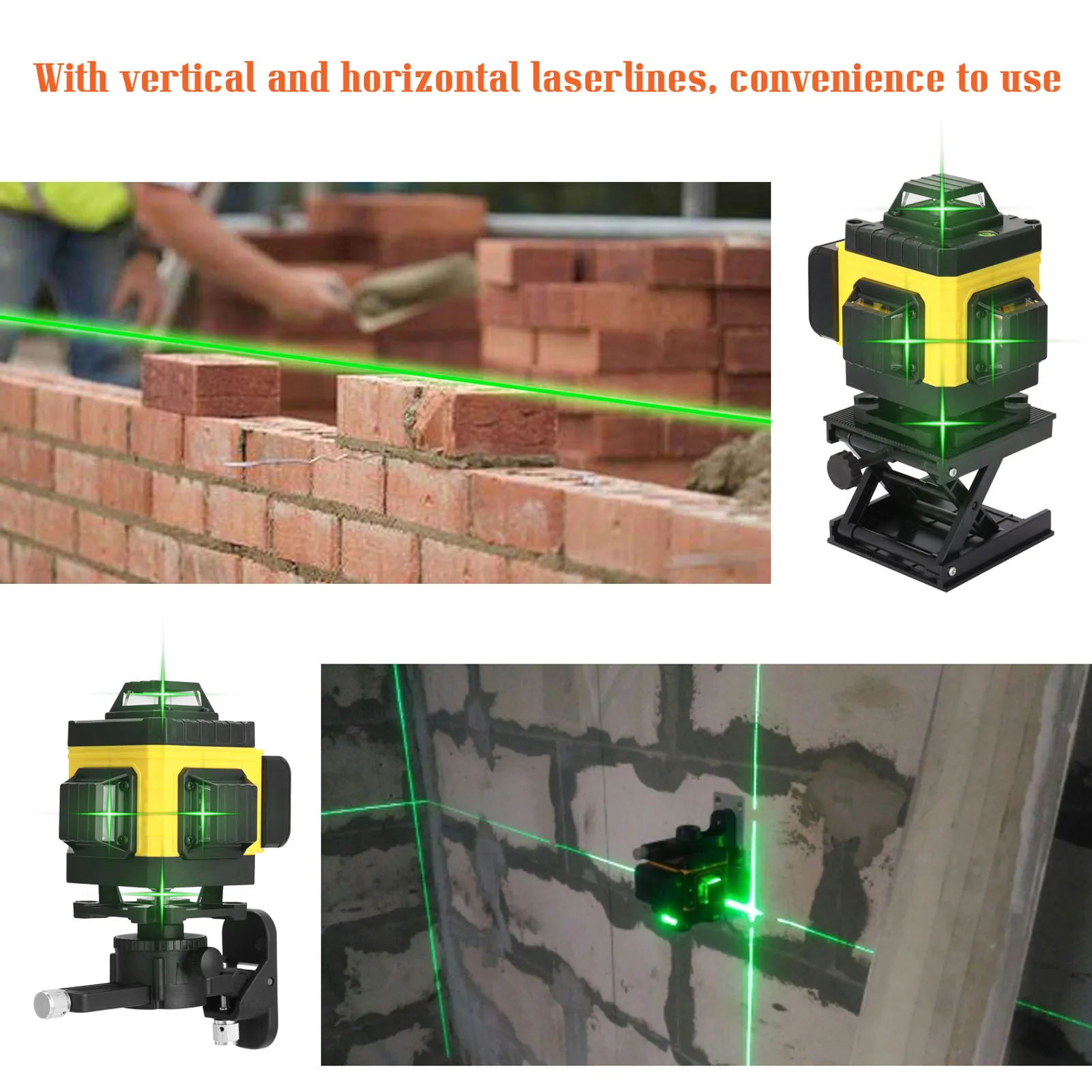 Multifunctional 4D16 Lines Laser Level Self-leveling Machine Rechargeable Lithium Battery Outdoor Rotary Lasers Tools Set
