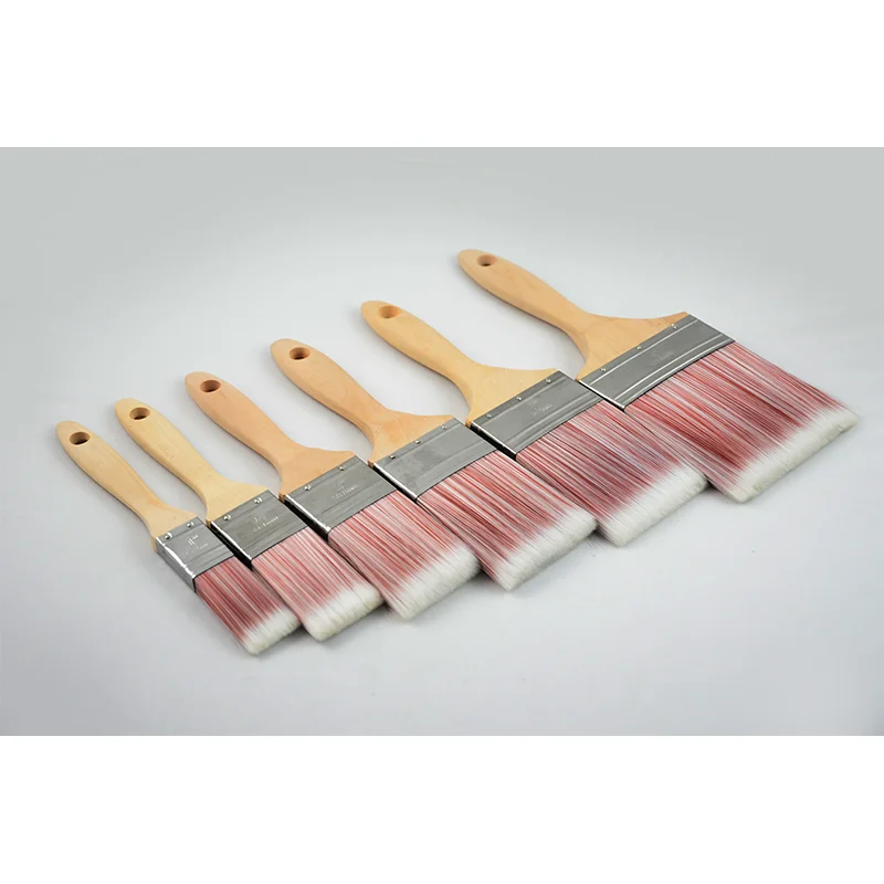Good Selling Synthetic Bristle Paintbrush Filament Wooden Handle Paint Brush with Stainless Steel Ferrule