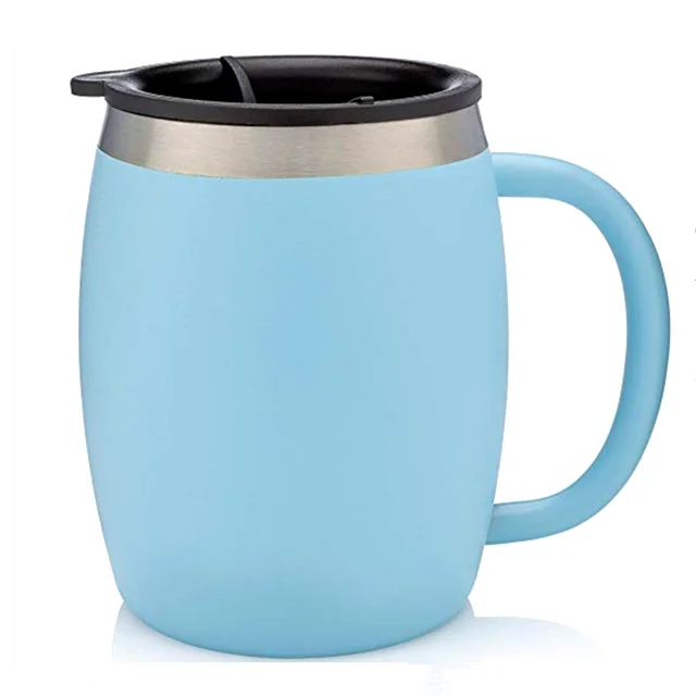 Insulated Cups With Handles Keep Drinks Hot Or Cold Stainless Steel Double Walled Mugs 100% BPA Free Metal Coffee Tea Cup Mug