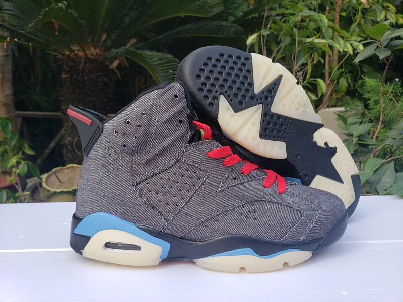 2022 New J 6 Retro Denim Air Cushion Sports Sneakers Low GG Sun Blush Anti-skid Couple Breathable Basket Boots