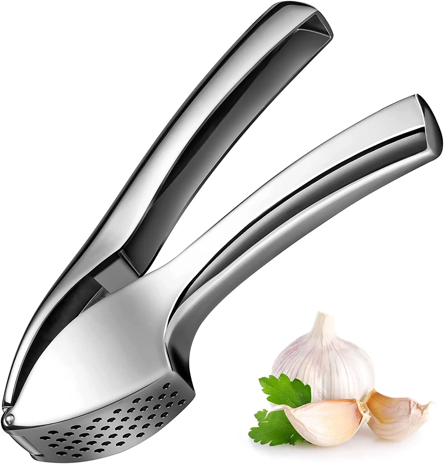 Heavy Duty Rust Proof Zinc Alloy Garlic Presser and Masher Garlic Crusher