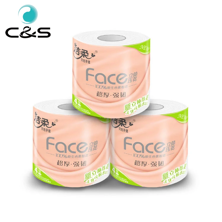 New Product 4D Embossing Daily Use Tissue Rolls Toilet Paper Roll Tissue