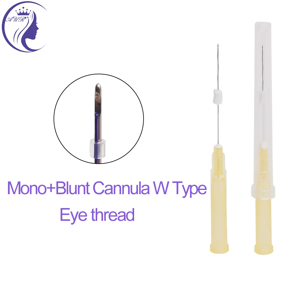 Factory price supply most popular product beauty use bulk pdo thread W blunt cannula 30g 25mm eye thread eyebag lift mono