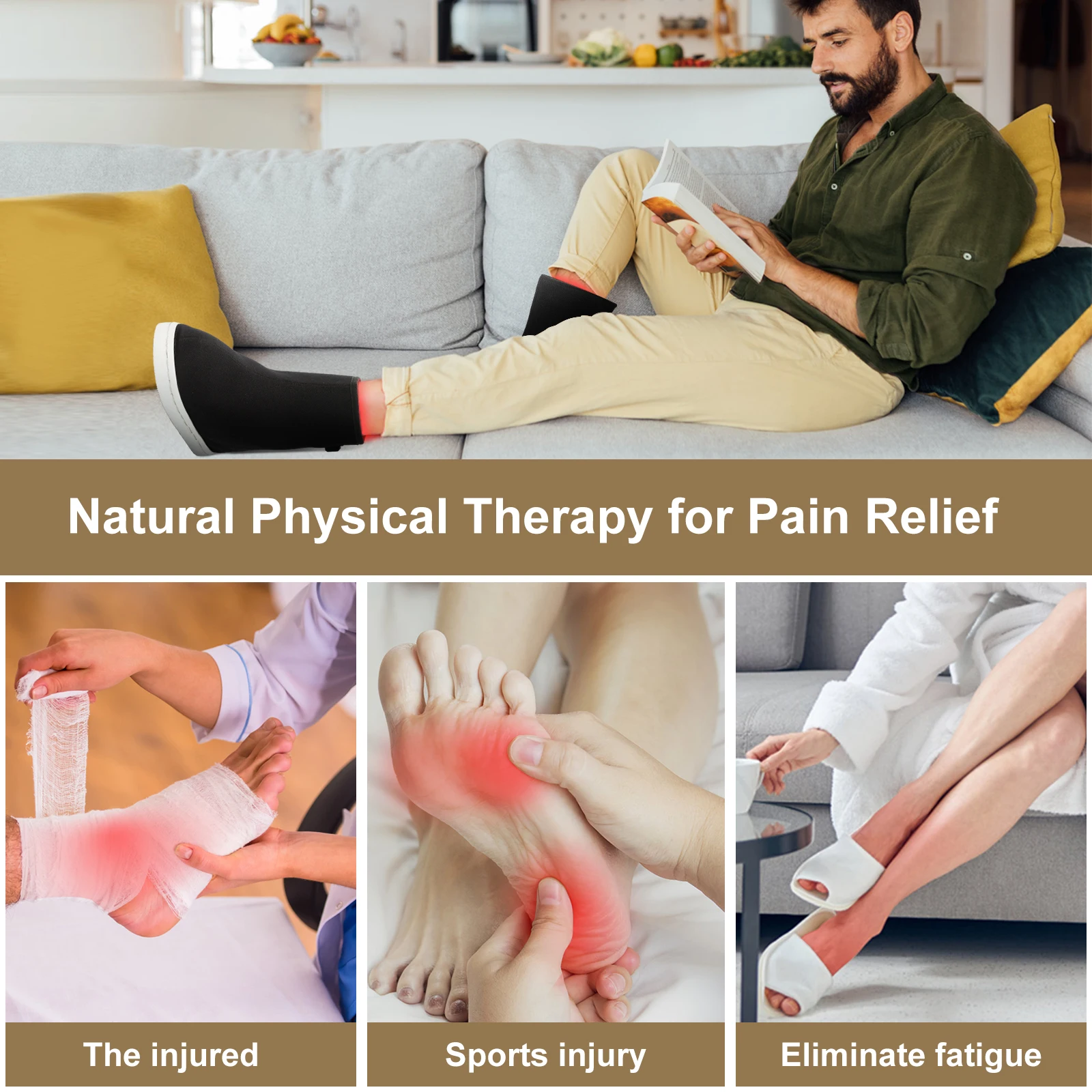 The Red Light Therapy shoes for Neuropathy Pain Relieving Flexible LED Wrap Boots for feet and legs therapeutic