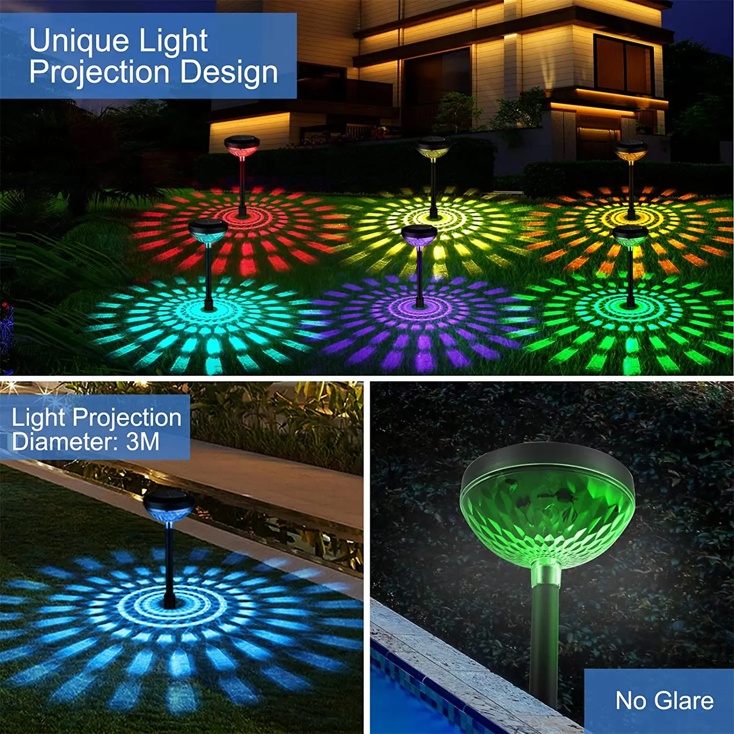 High-quality whole Decorative Solar Garden Lights Outdoor Color Changing Warm White Solar Pathway Lights With Beautiful Patterns