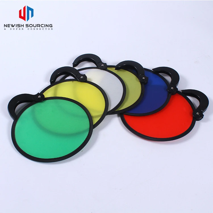 Недорогой и высококачественный складной круглый нейлоновый складной рекламный вентилятор с логотипом или размером на заказ