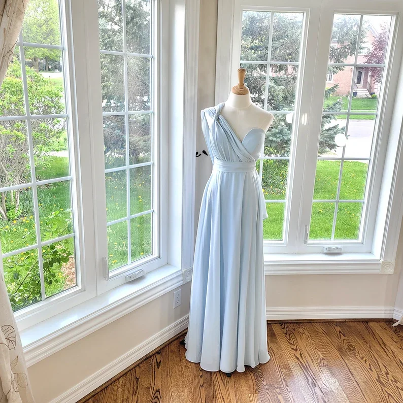ASAM-19 Hot Selling Multi-way Long Bridesmaid Dresses Custom Made Floor Length Brides Maid Dresses