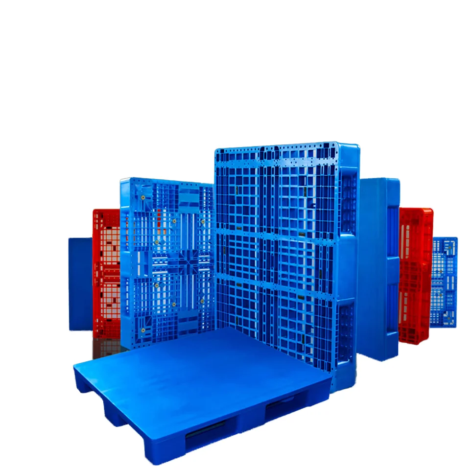 Wholesale 44x44 Plastic Pallet 1100x1100 Black Hdpe Stackable Industrial One Way Export Pallet Plastic with Best Price