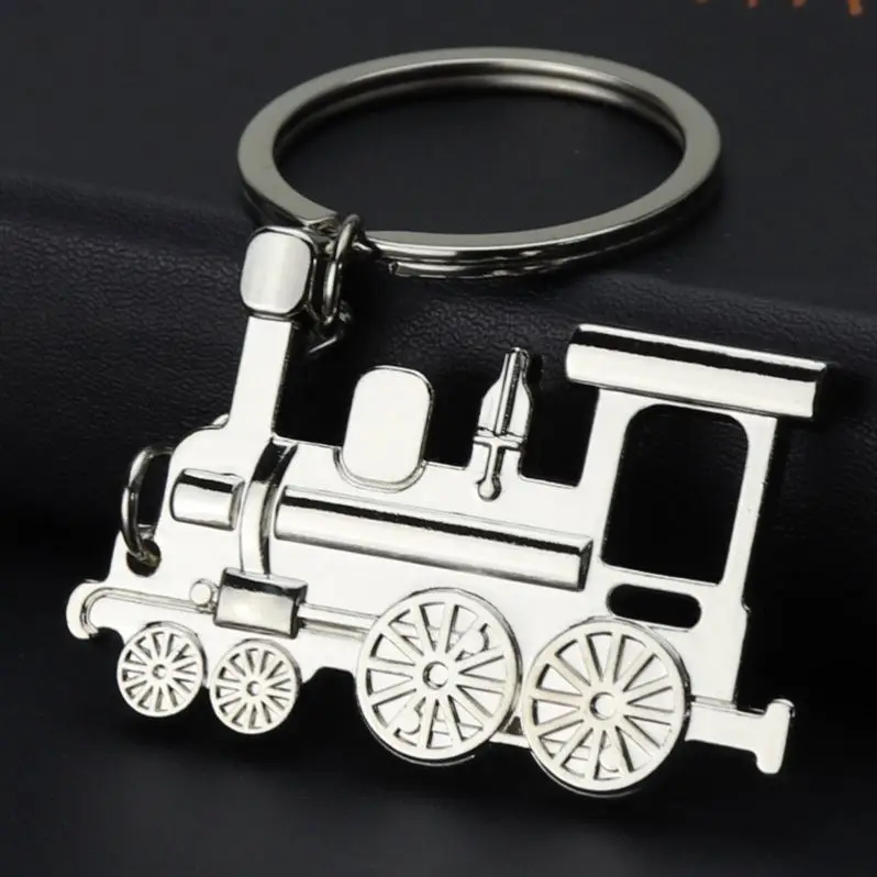 Custom Train Model Keychain Men Women locomotive Metal Key Chains Party Gift Jewelry Car Bag Charm  Accessory Key Rings Pendant