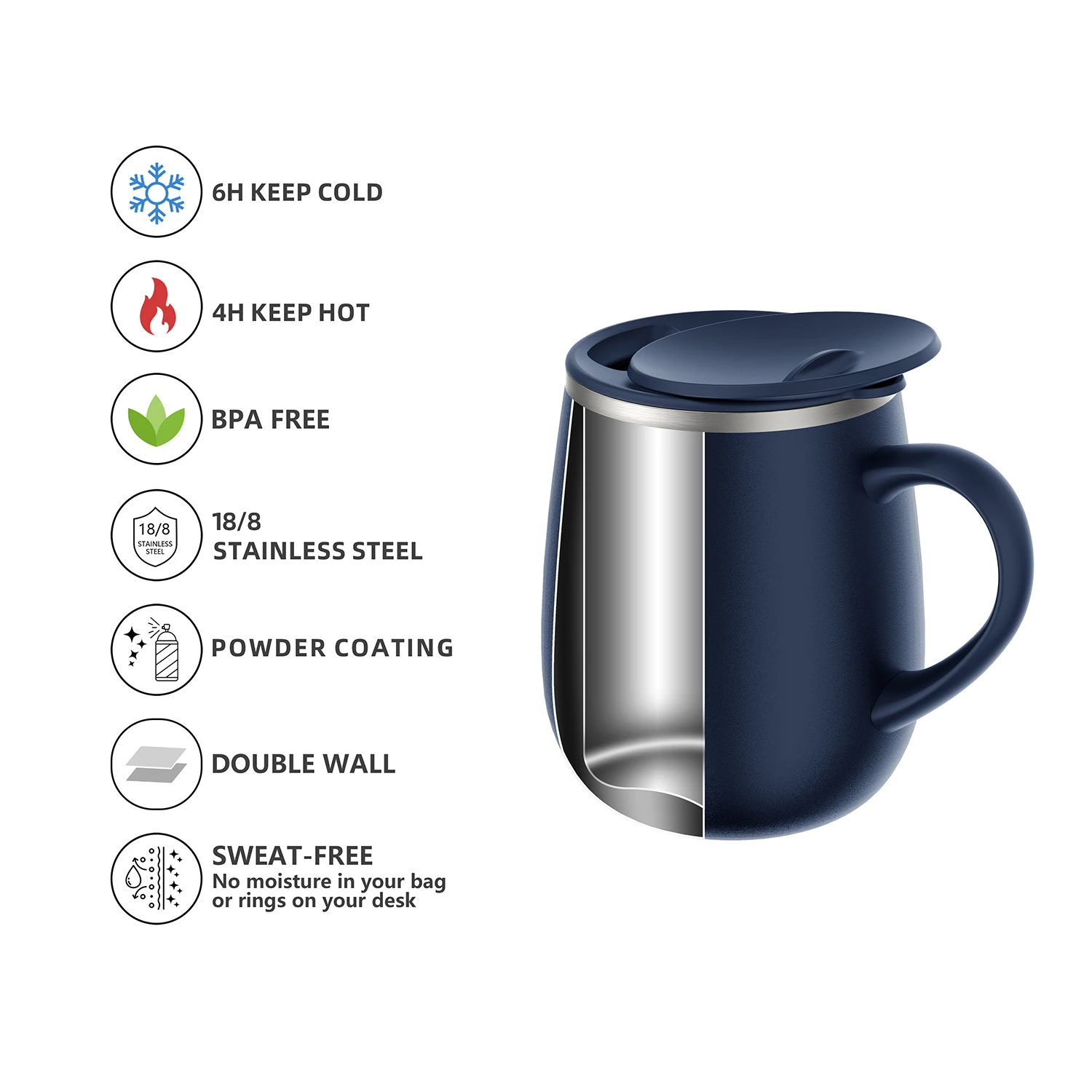 ANSUNE stainless steel travel coffee mugs