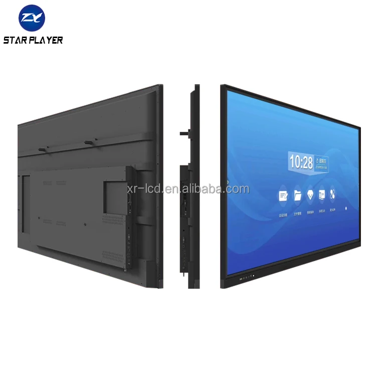 65 inch finger multi touch screen smart interactive flat lcd panel display electronic portable interactive whiteboard