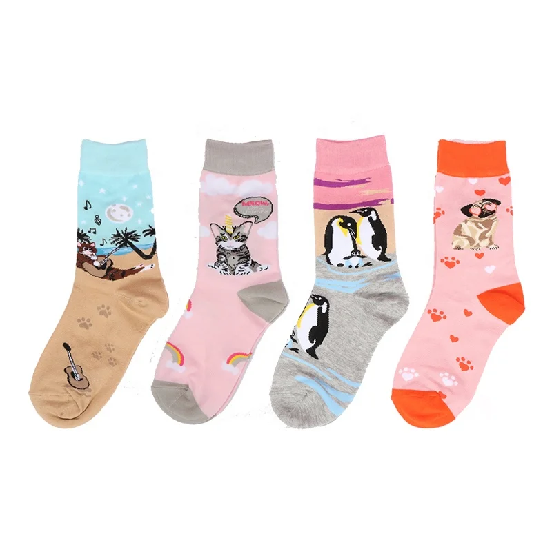 Teen Girls In Kawaii Cotton Woman Korean Cat Socks