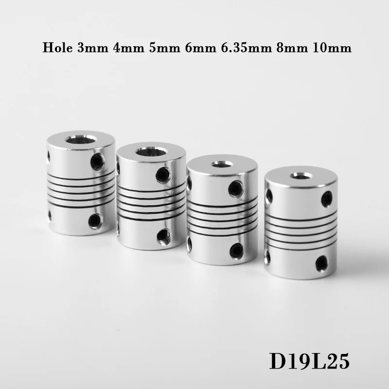 D19L25 3mm 4mm 5mm 6mm 6.35mm 8mm 10mm Aluminum Z Axis Flexible Coupling For Stepper Motor Coupler Shaft Couplings 3D Printer