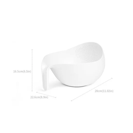 Smart Multi-functional Plastic White Durable Fruit Vegetable Rice Sieve Strainer Colander