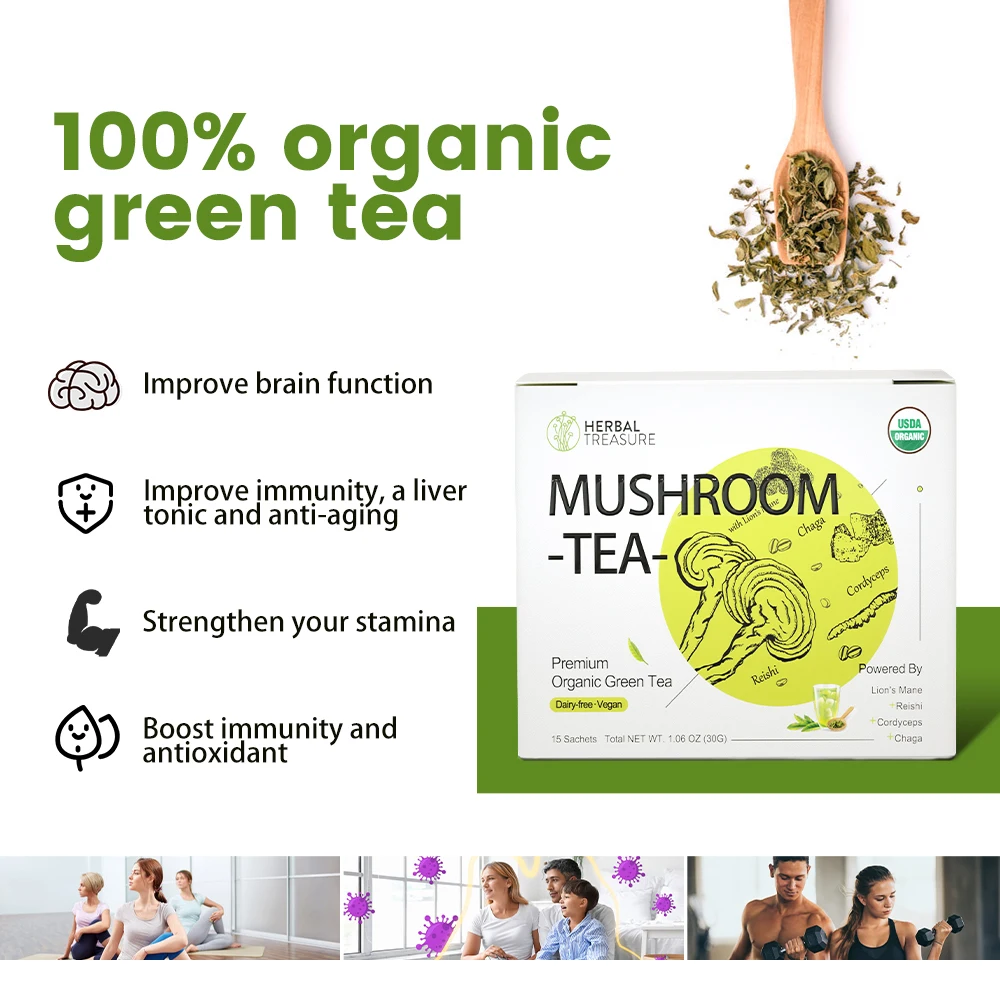 Customized Biodegradable Mushroom Extract Tea Bags For Healthcare