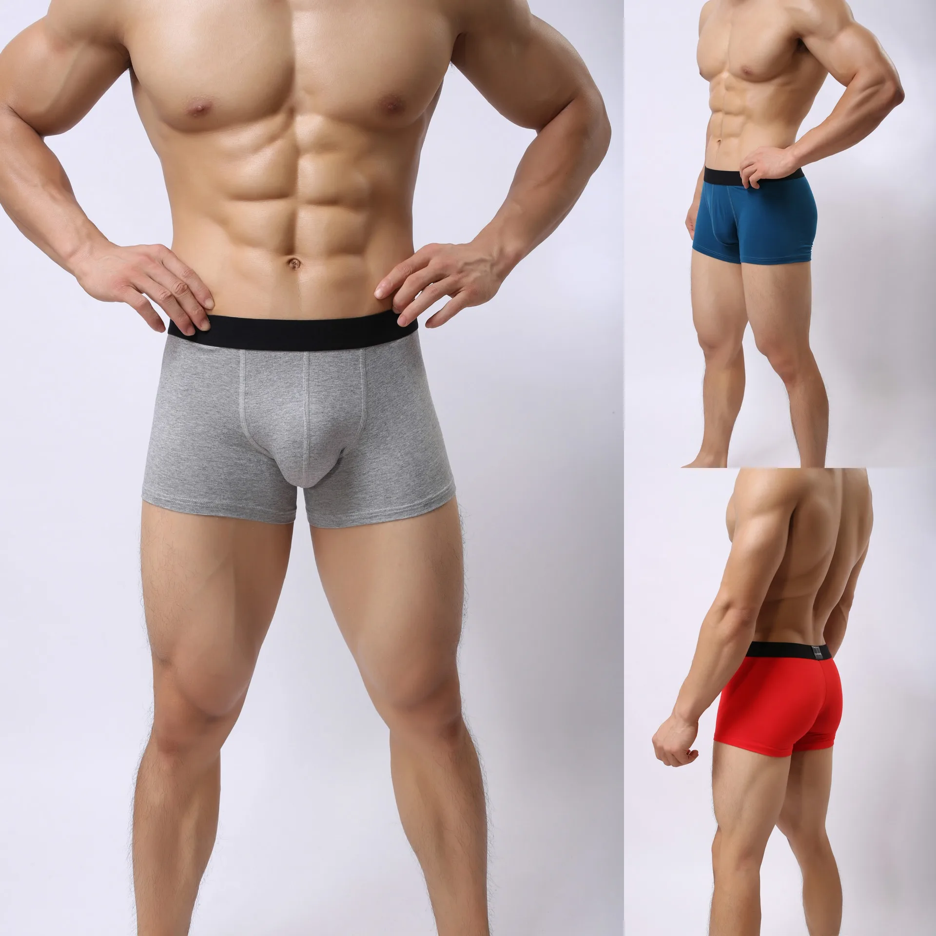 Maxesc OEM ODM Big Bamboo Comfortable Mens Low Rise Fashion Cotton Sports Pouch Bikini Boxer Briefs Underwear For Men