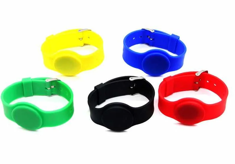 13.56 MHz 125khz  Waterproof Wrist Watch Silica Gel ISO14443A EM IC Wristband RFID Keyfob Tag Band Access Control Card