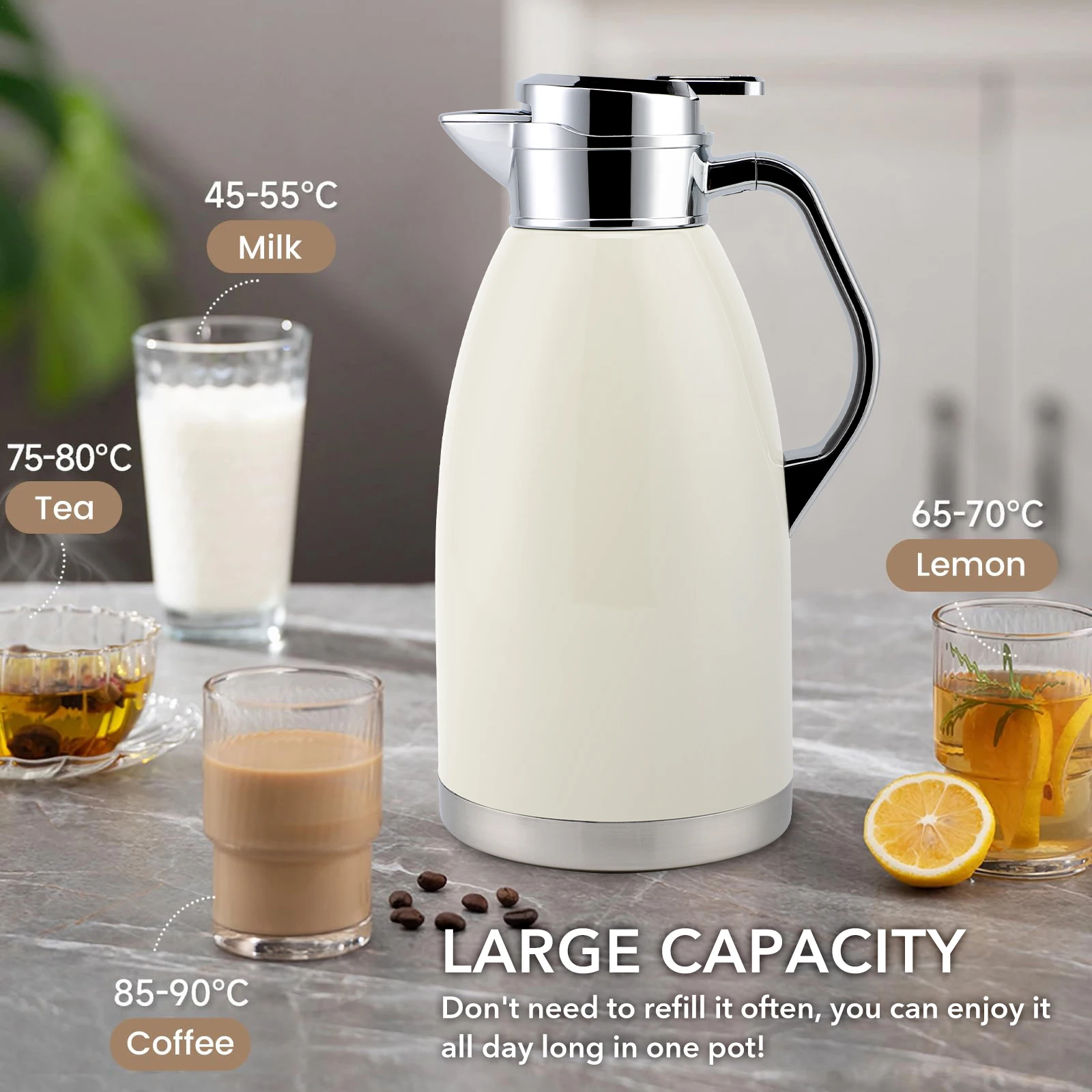 Hot Selling Double Walled Vacuum Insulated Colorful Stainless Steel Thermos Tea Coffee Pot For Thermal Coffee Carafe