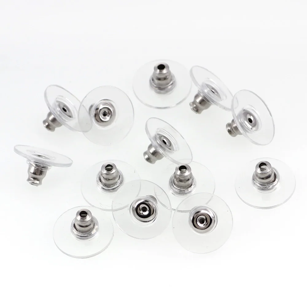 30PC Sliver Color Rubber Earring Backs Stoppers Stud Earring Stopper Back Plugs DIY Jewelry Findings Accessories Making