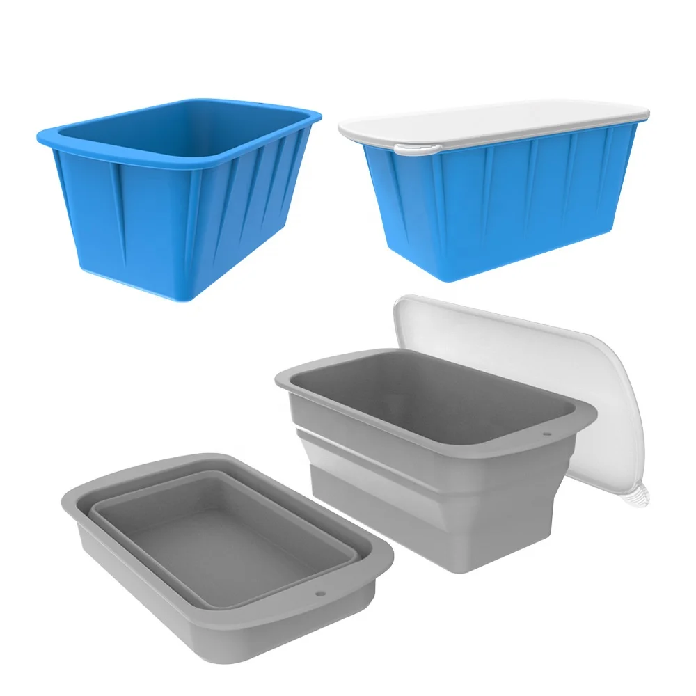 Foldable Extra Large Rectangular Ice Bath Moulds Ice Block Mold Molde De Hielo Grande Silicone Giant Ice Mold