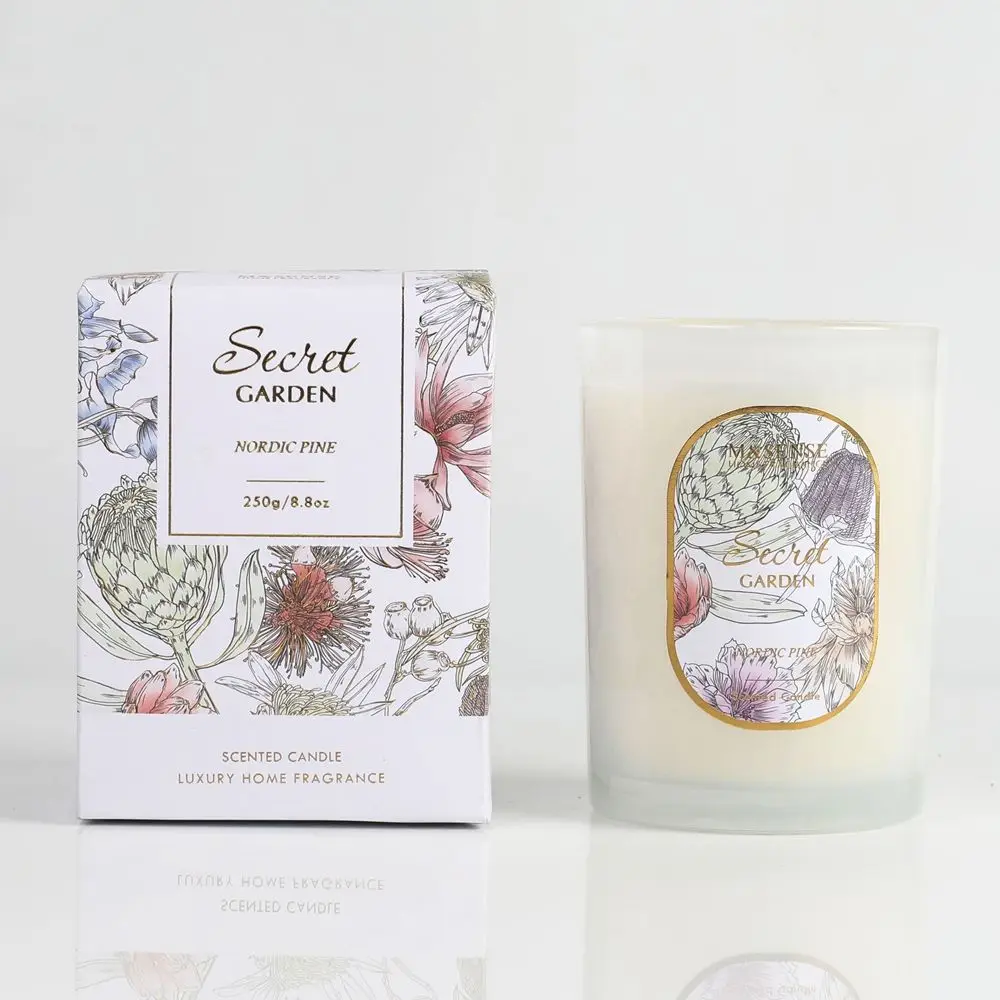 Luxury Custom Decorative Aromatherapy Scented Candle Wax Soy Bulk with Lid and Box Packaging