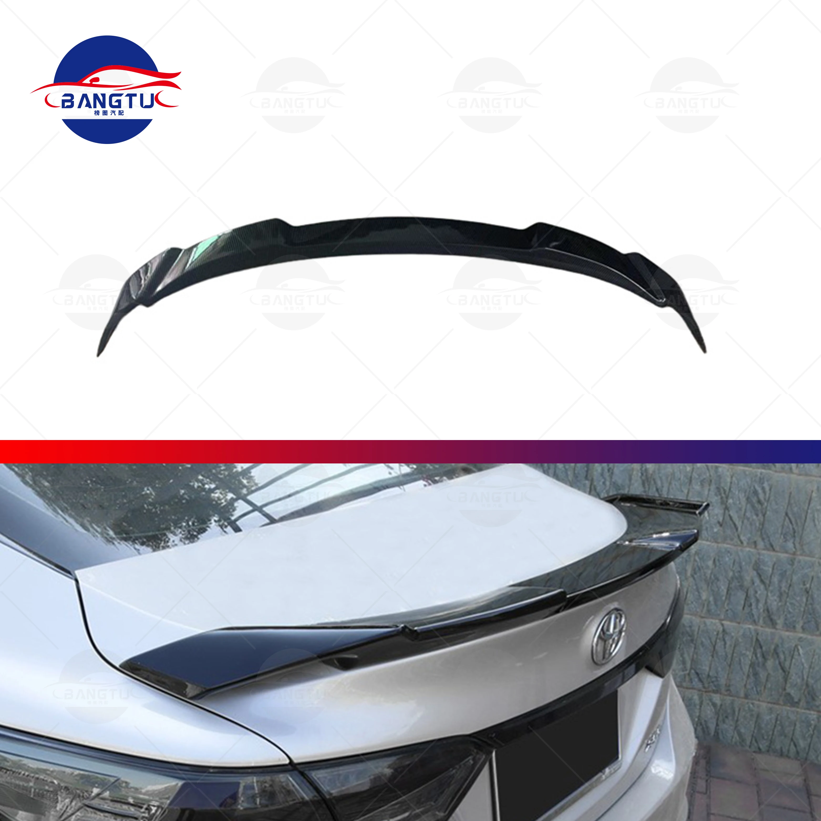 Manufactory Good Craft Car Decoration ABS Plastic Carbon Fiber KN Style Rear Spoiler For Toyota Camry 2018 2019 2020