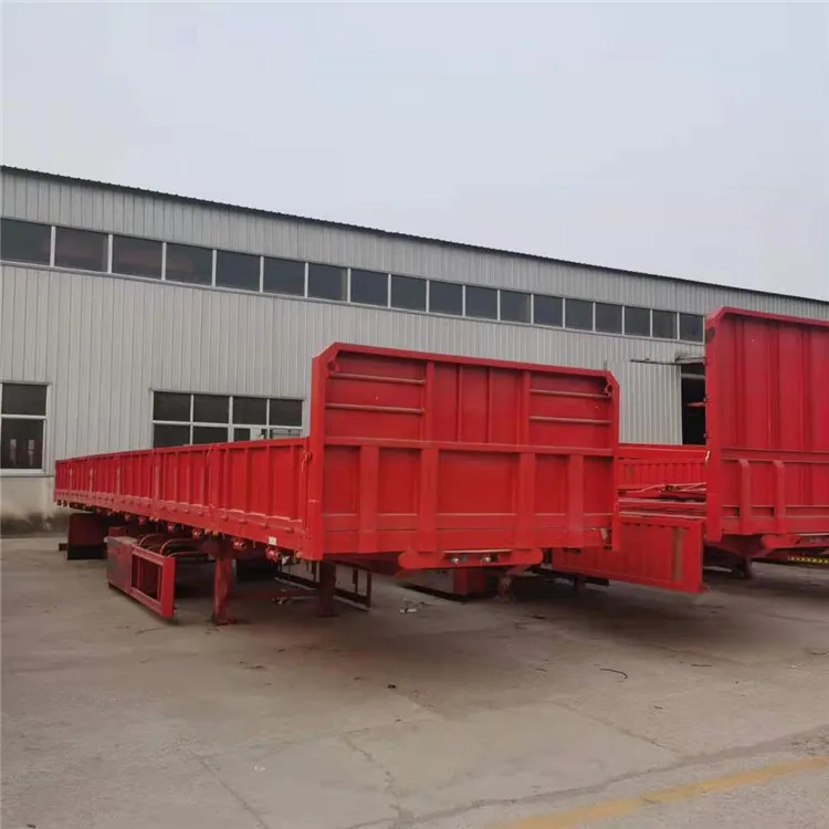 Factory exports second-hand semi-trailer light body 13 meter four axle semi-trailer low flatbed trailer