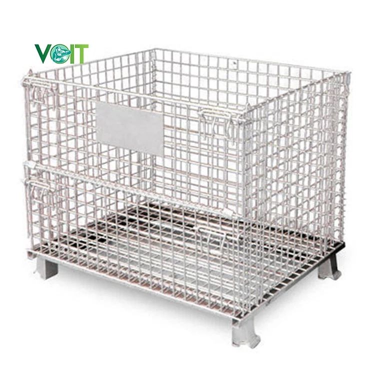 Heavy Duty Steel Industrial Warehouse Storage Mesh Wire Metal Crate