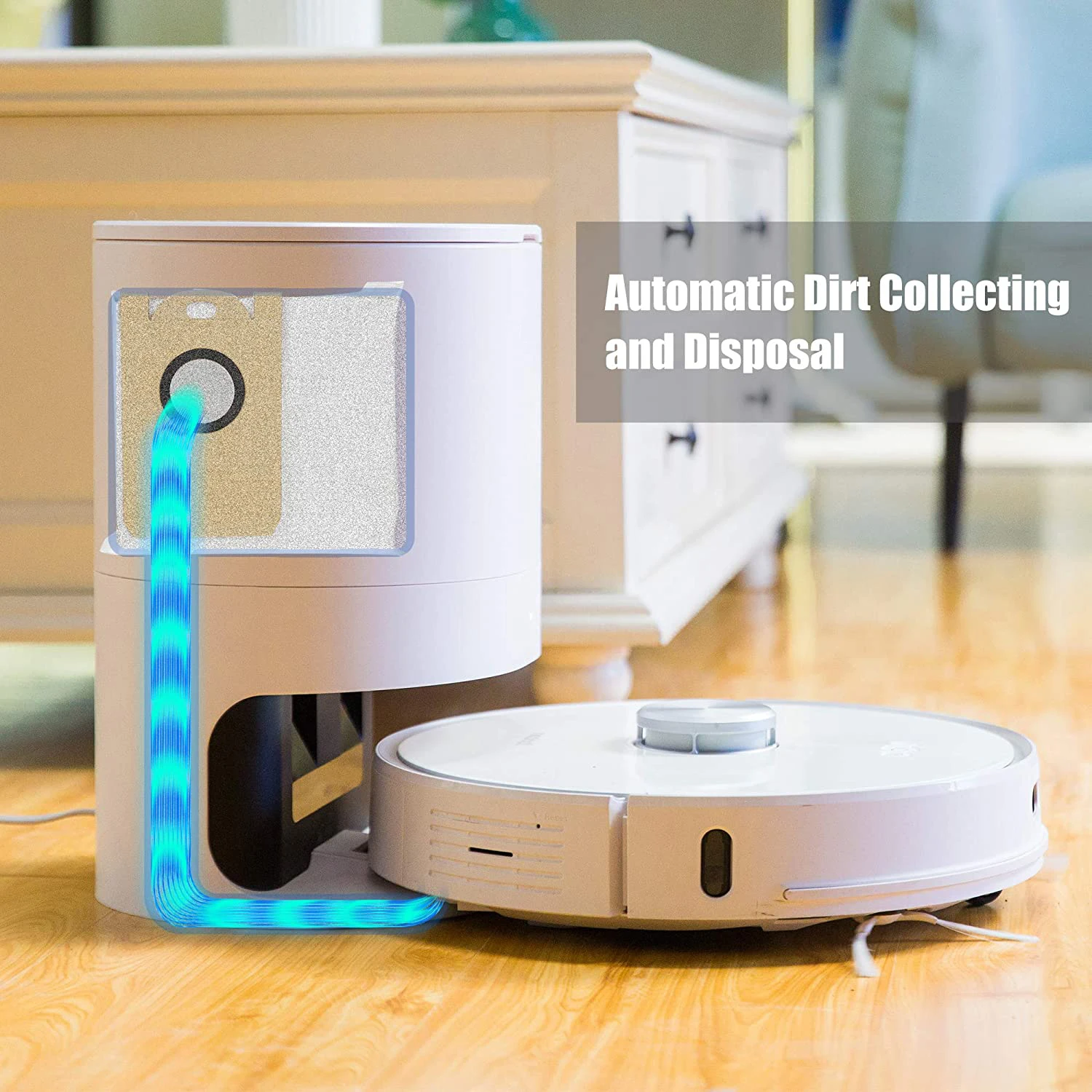 L8850 Factory Wholesale Self Emptying Laser Navigation Smart Mapping Robot Vacuum Cleaner 2700Pa Suction Power Auto Empty
