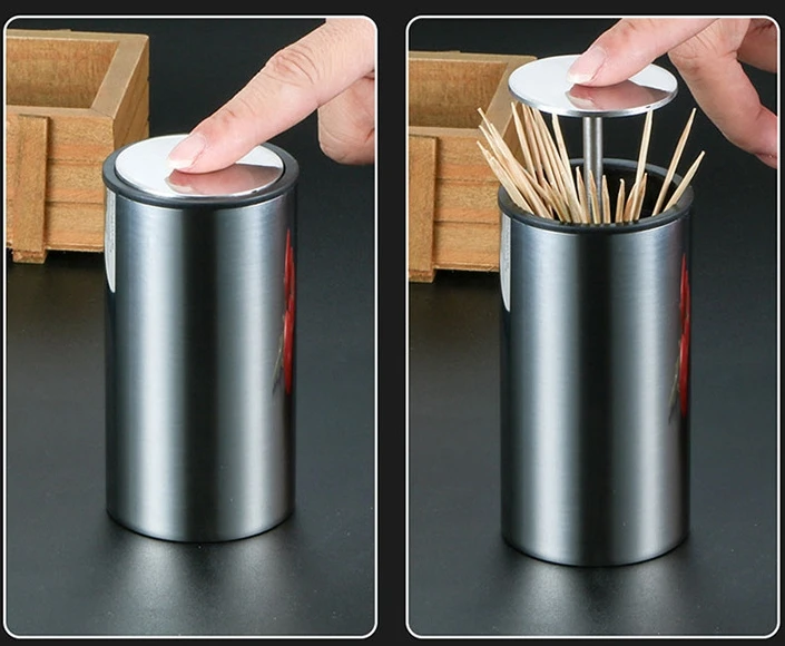 316 silver stainless steel semi-automatic toothpicks