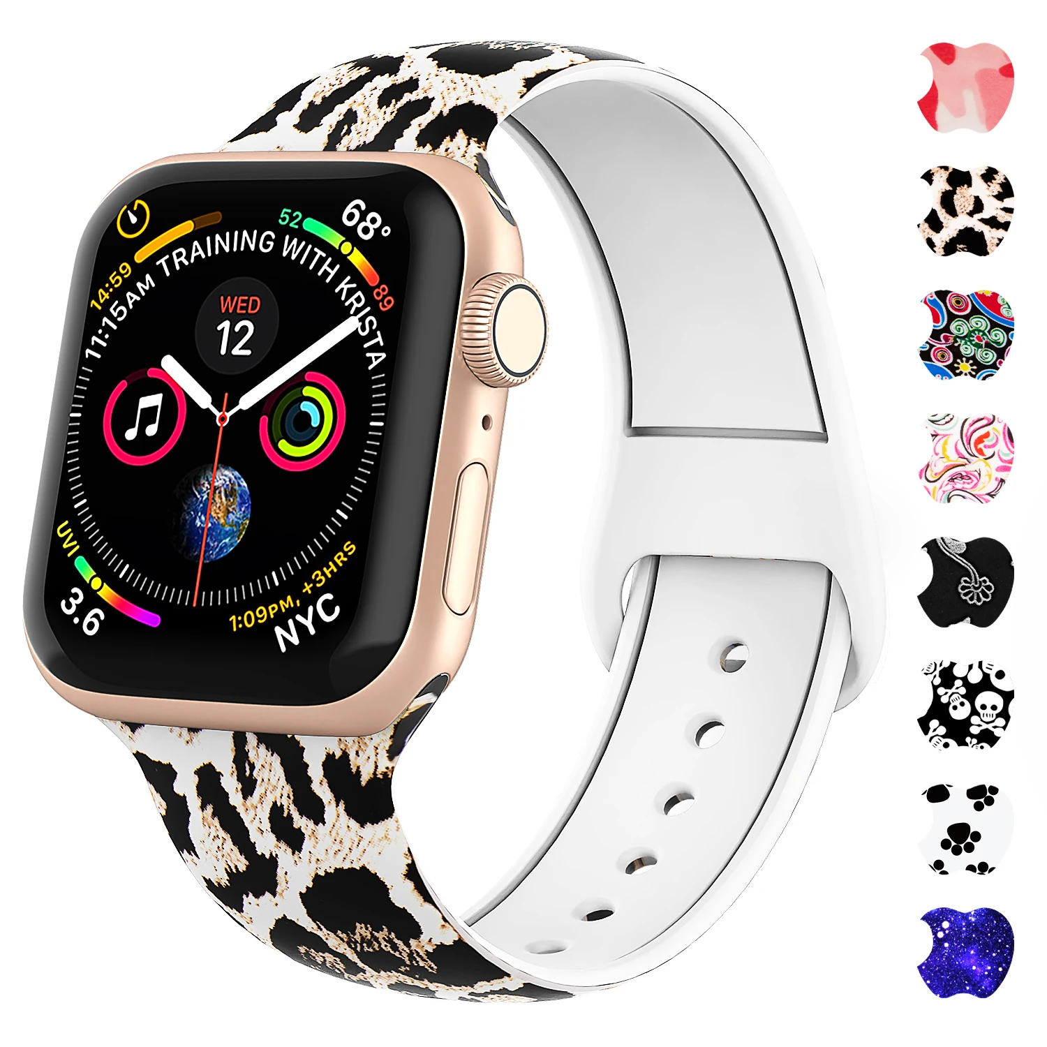 Adepoy A-S009 Band for series 4/5/6/7/SE custom logo silicone buckle strap apple watch band sublimation silicone i watch bands
