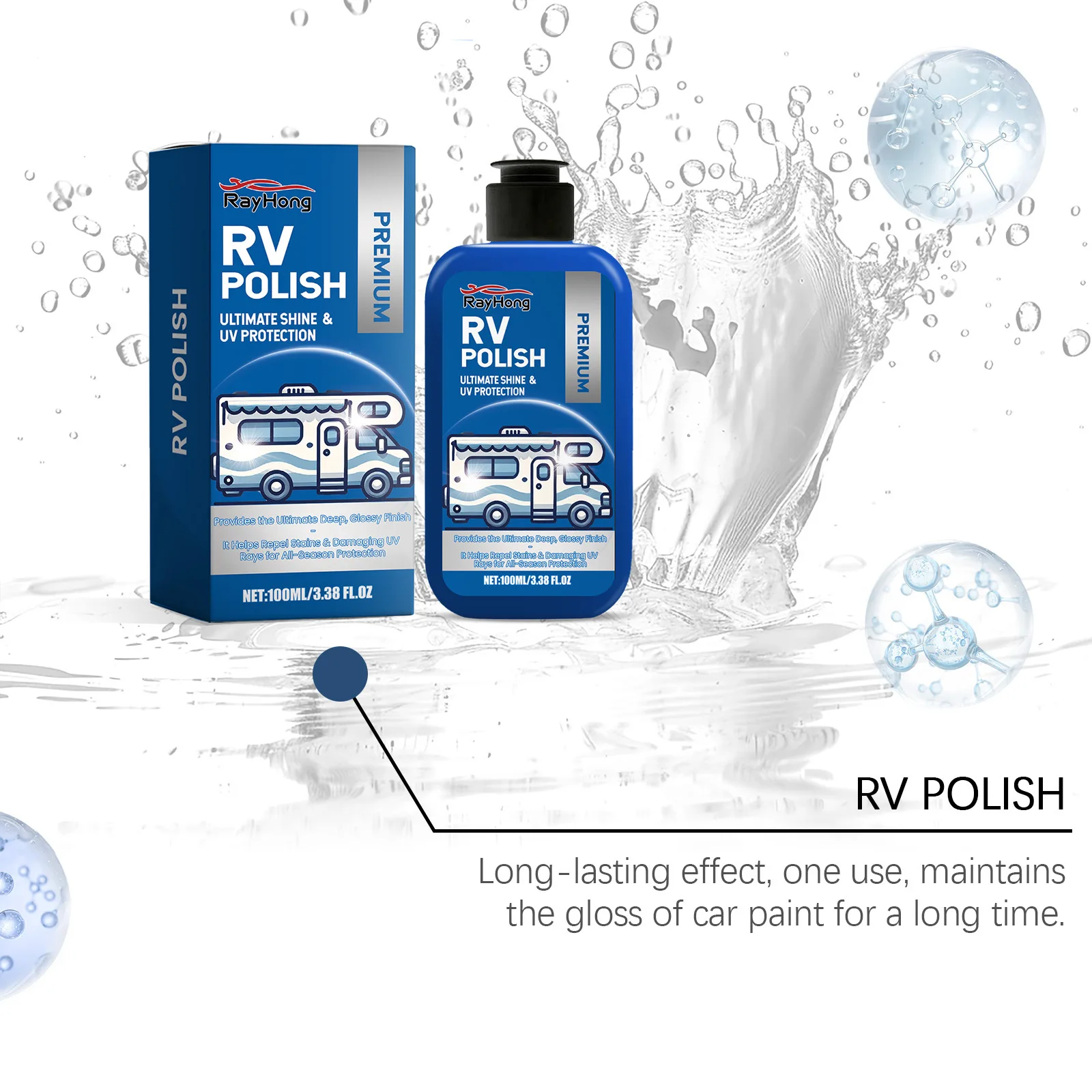 Rayhong hot selling car paint waxing coating water repellent sealing glaze Universal polishing agent for all vehicles