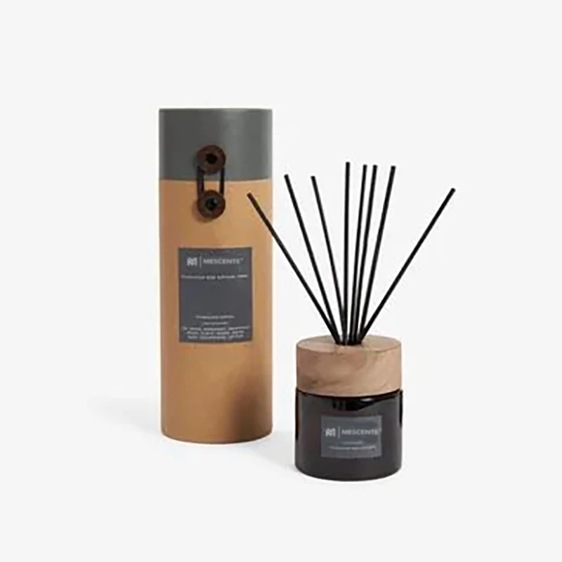 M&Scent Big Custom Wooden Bamboo Vase Essential Oil Reed Diffuser with Reed Sticks