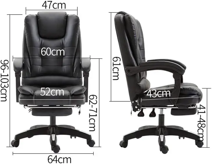 Boss Gaming Chair Lying Massage Lifting Rotatable Armchair Footrest Office Adjustable Swivel Leather Executive Massage Chair